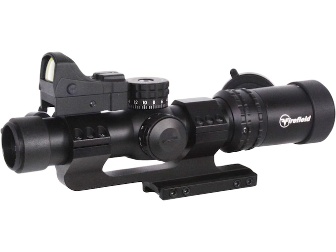 Firefield RapidStrike Rifle Scope 1-4x 24mm Circle Dot Reticle Matte Black with Impact Mini Reflex Sight and Mount