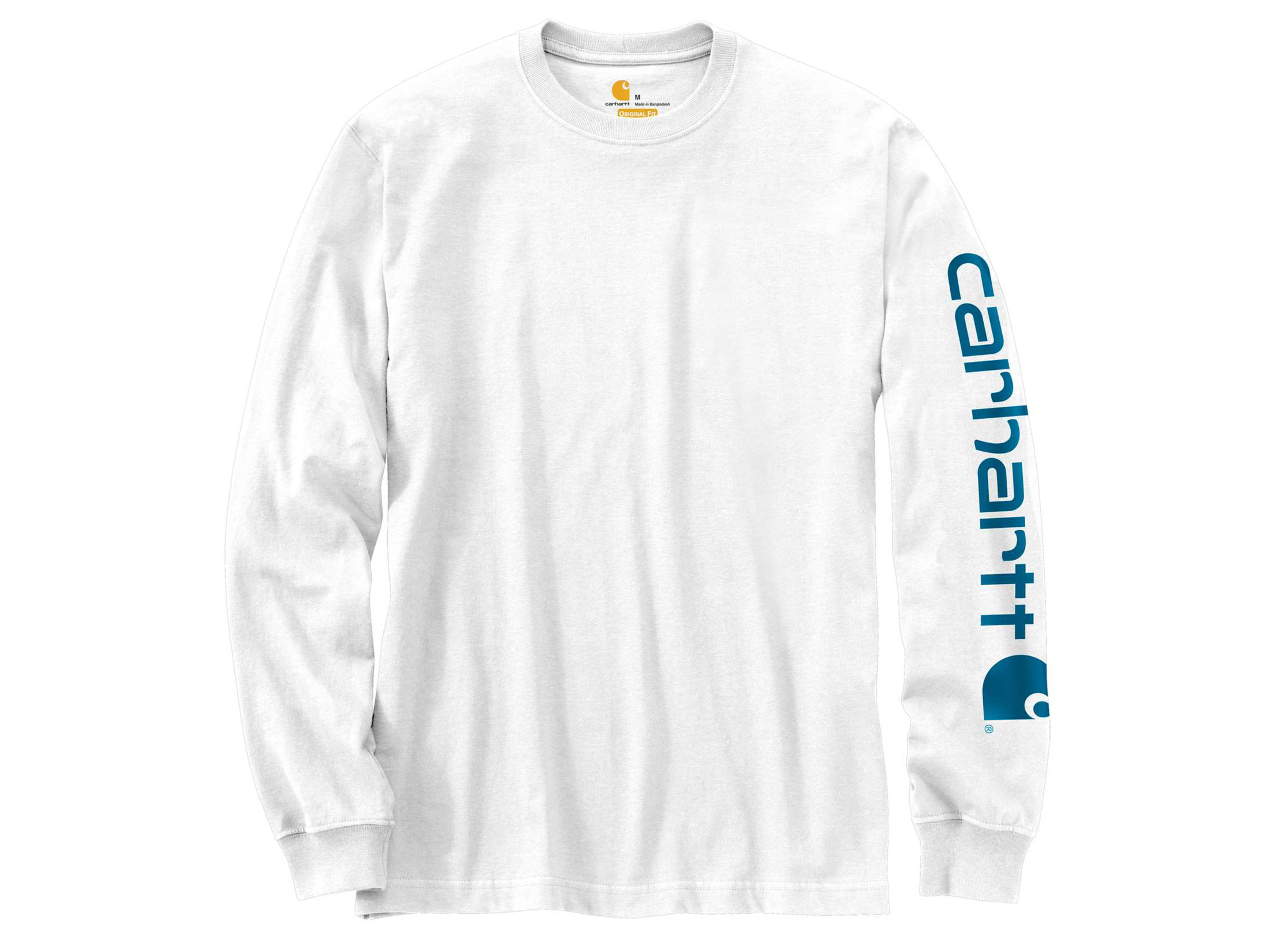 Carhartt Men's Signature Sleeve Logo T-Shirt Long Sleeve Cotton