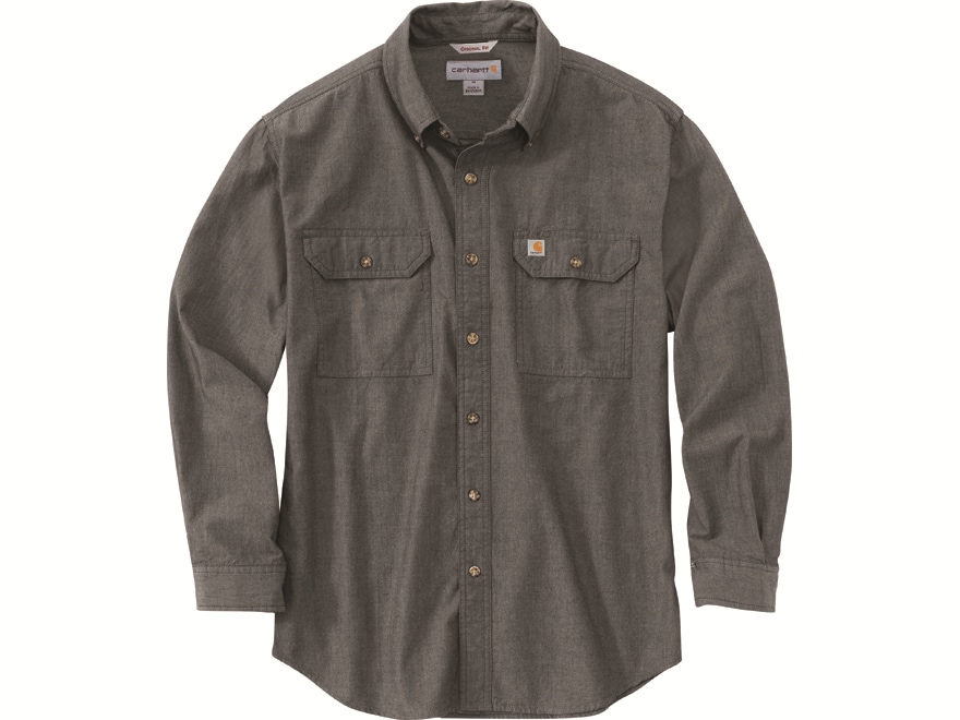 Carhartt Men's Loose Fit Midweight Chambray Long Sleeve Shirt Denim