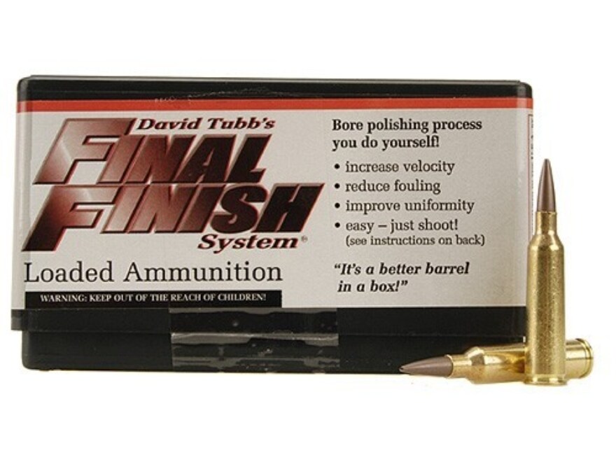 Tubb Final Finish Bore Lapping Ammo 22250 Remington Box of 20