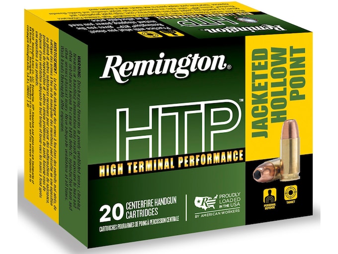 Remington High Terminal Performance (HTP) 9mm Luger Ammo 147 Grain Jacketed Hollow Point Box of 20
