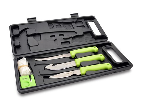 HME 6 Piece Field Dressing Kit Stainless Steel Blades Rubberized Handles Green