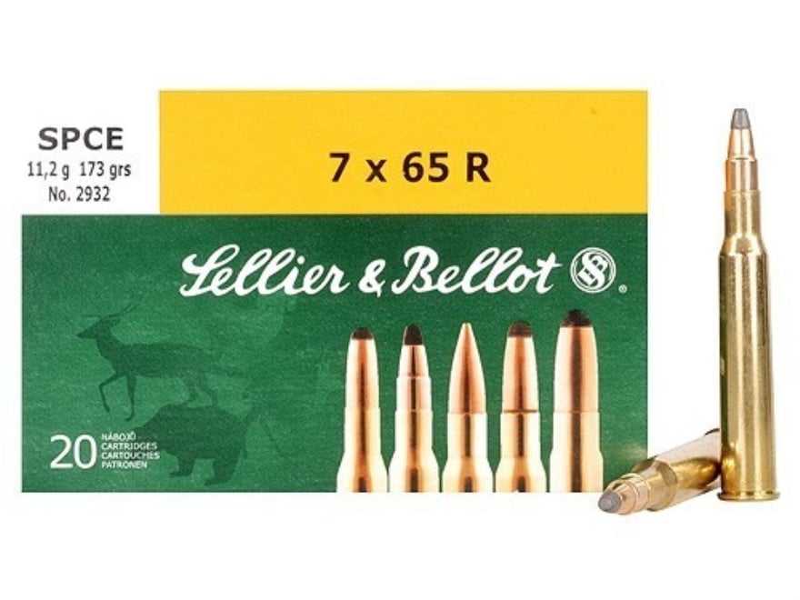 Sellier & Bellot 7x65mm Rimmed Ammo 173 Grain Jacketed Soft Point Box