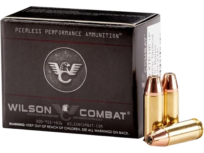 Wilson Combat 38 Super +P Ammo 124 Grain Hornady XTP Jacketed Hollow Point Box of 20