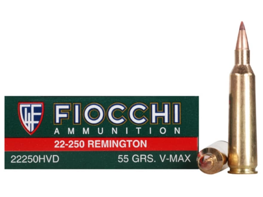 Fiocchi Extrema 22-250 Remington Ammo 55 Grain Hornady V-Max Polymer