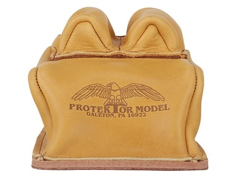 Protektor Custom Bunny Ear Rear Shooting Rest Bag with Heavy Bottom Leather Tan Unfilled
