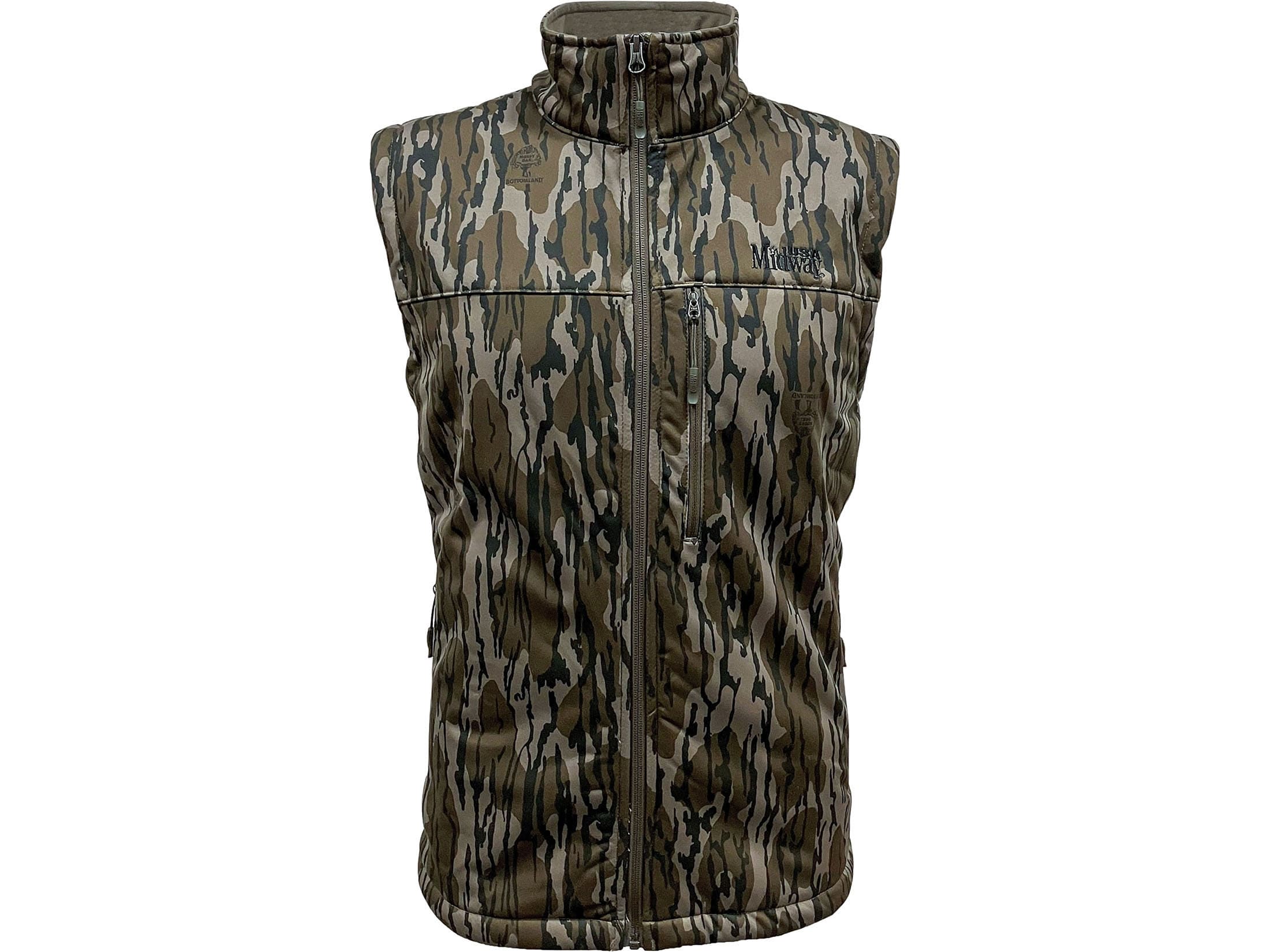 MidwayUSA Men's Full Season Softshell Vest Mossy Oak Original
