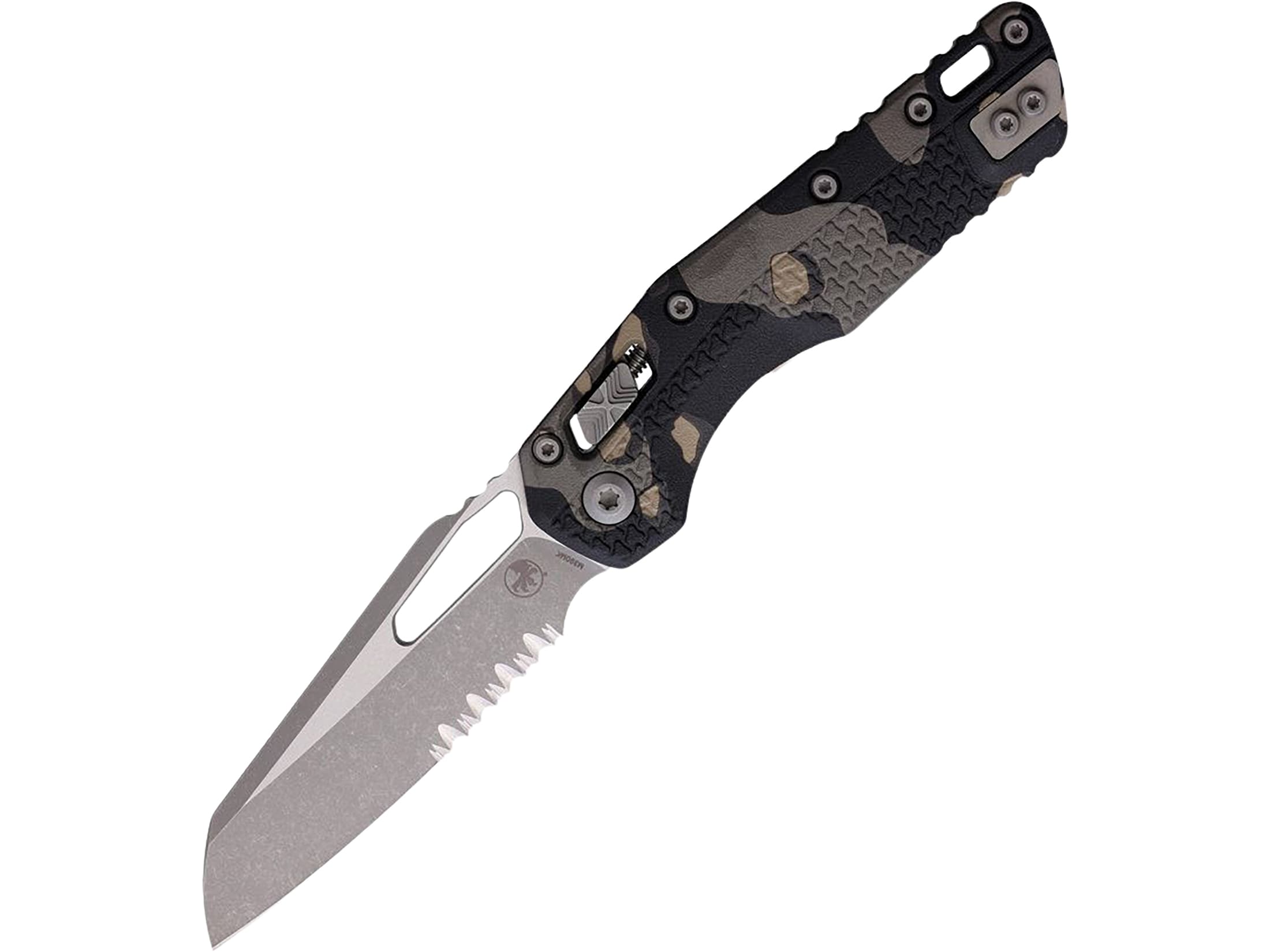 Microtech MSI Pocket Knife 3.88 Fully Serrated Sheepsfoot Bohler