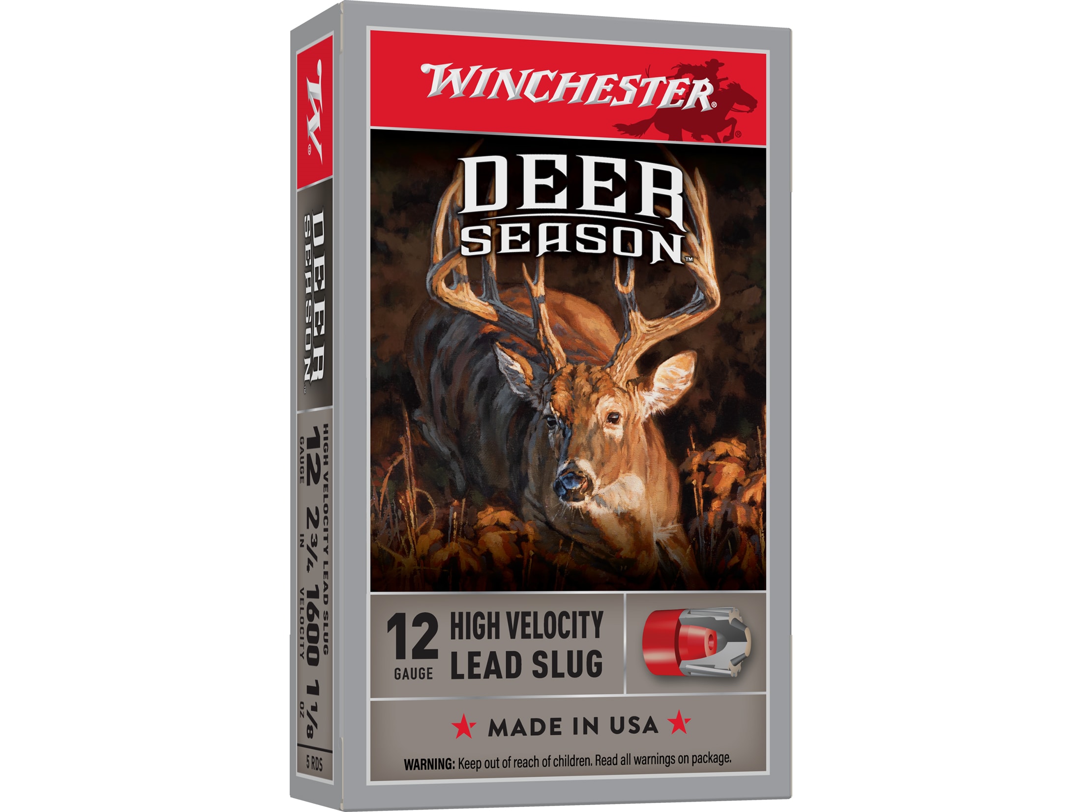 Winchester Deer Season Extreme Slug Ammo 12 Ga 2-3/4 1-1/4oz Slug Box.