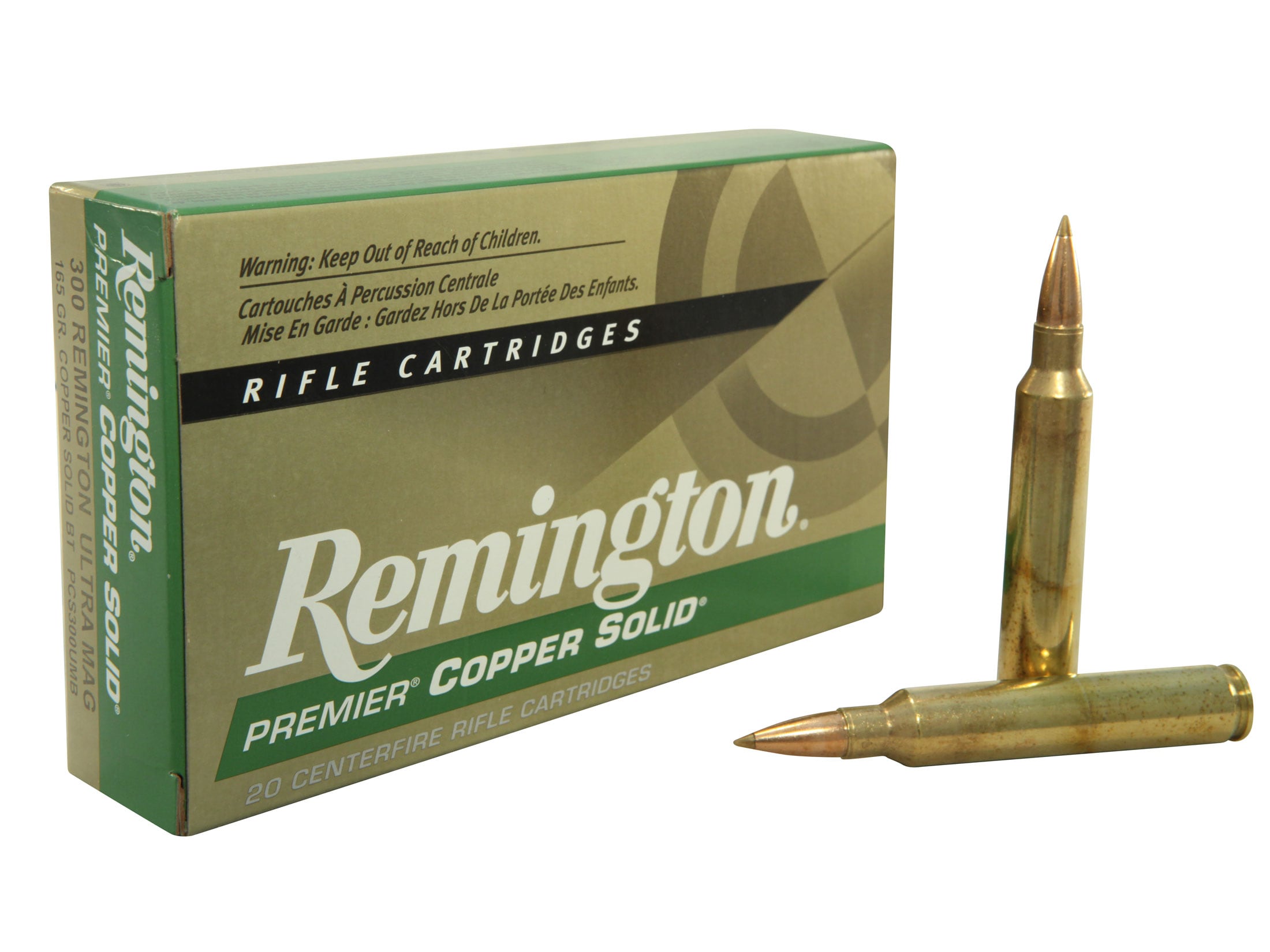 Remington Premier Ammo 300 Remington Ultra Mag 165 Grain Copper Solid