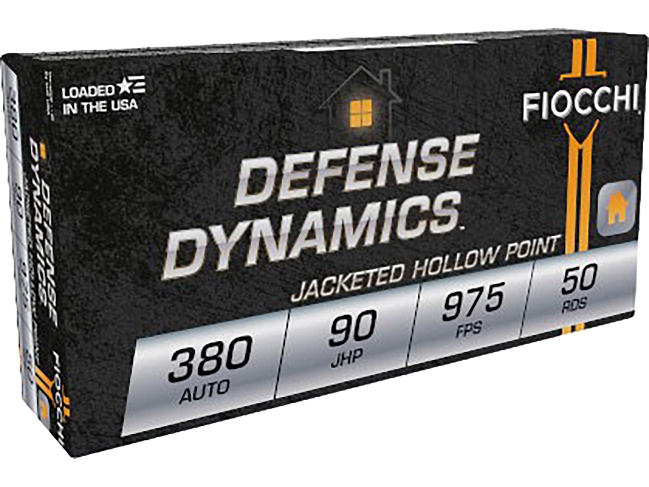Fiocchi Shooting Dynamics Ammo 380 ACP 90 Grain Jacketed Hollow Point.