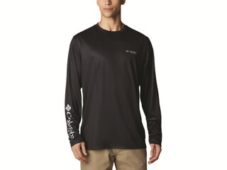 Columbia Men's PHG Terminal Shot Utility Graphic Long Sleeve Shirt Black Medium