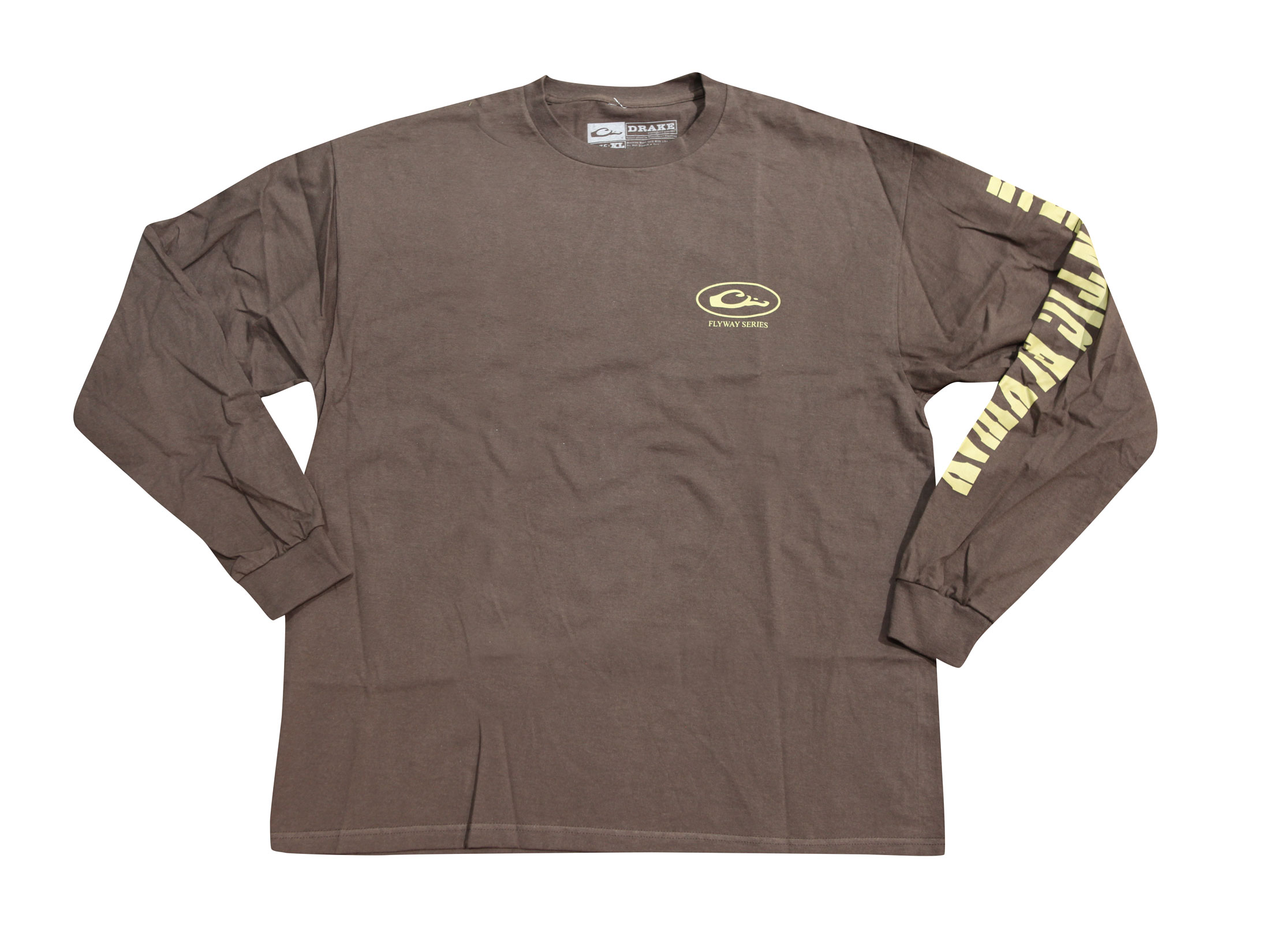 Drake Men's Atlantic Flyway Series T-Shirt Long Sleeve Cotton Brown