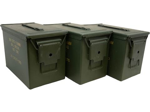Military Surplus Fat 50 Ammo Can 50 Cal Grade 2 Package of 3
