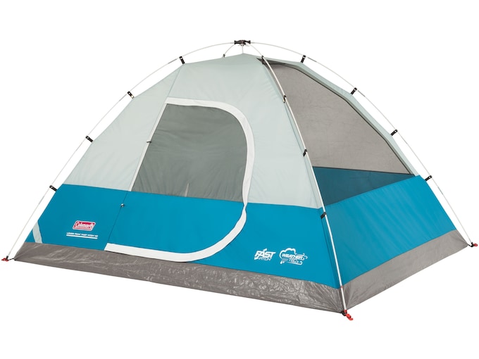 Coleman Long Peak Fast Pitch 4 Man Dome Tent 84"x84"x59" Polyester Blue and White