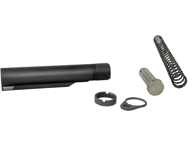 Geissele Premium Receiver Extension Buffer Tube Assembly with Super 42 H2 Buffer Mil-Spec Diameter AR-15 7075-T6 Aluminum Black