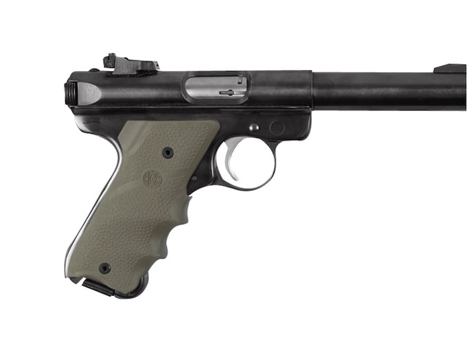 Hogue Wraparound Rubber Grips with Finger Grooves for Ruger Mark II, III Olive Drab