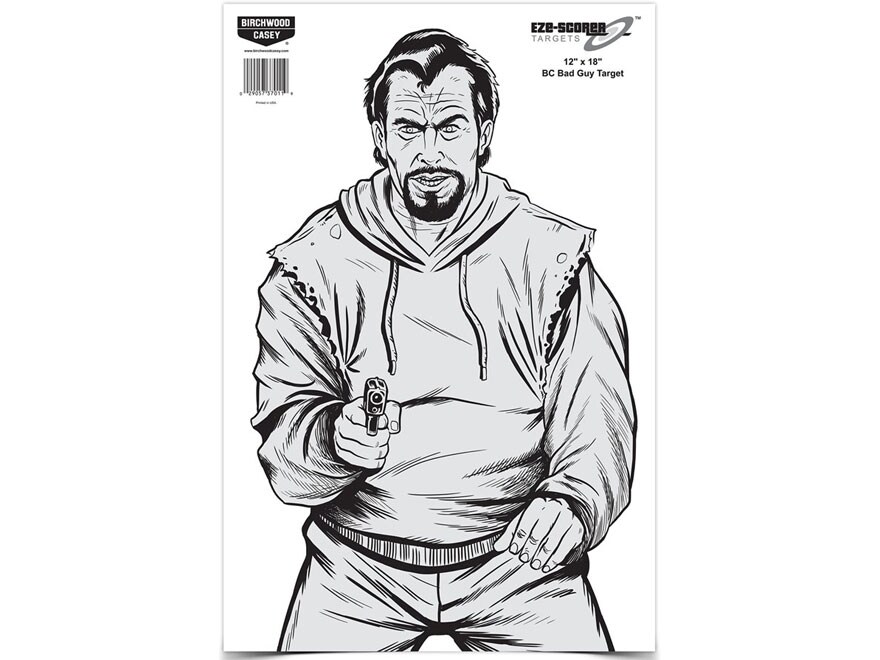 Birchwood Casey Eze-Scorer 12" X 18" BC IPSC Practice Paper Target-100