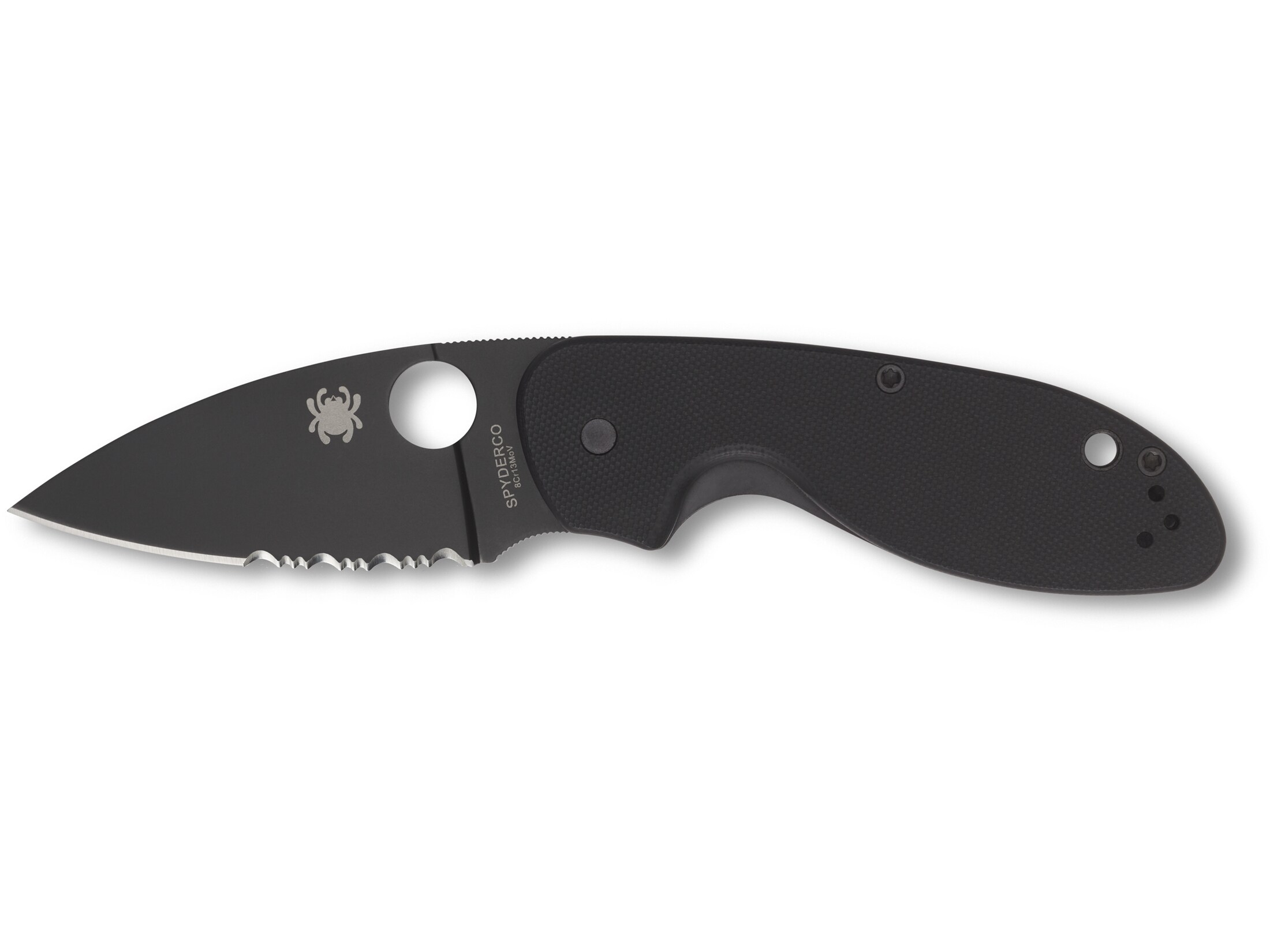 Spyderco Efficient Folding Knife 2.98 Black Serrated Drop Point