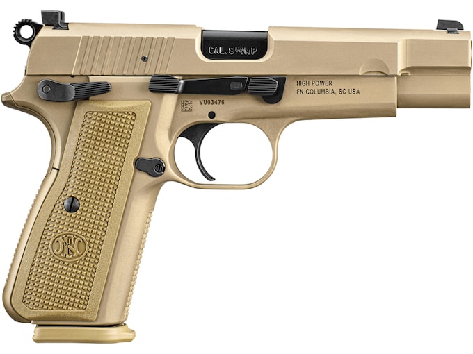 FN High Power Flat Dark Earth 9mm 4.7″ Barrel 17-Rounds with Zippered Ballistic Range Bag