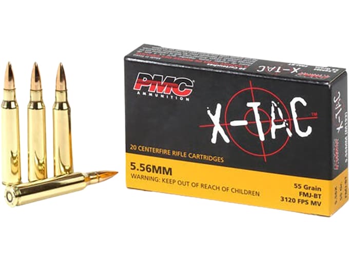 PMC X-Tac 5.56x45mm NATO Ammo 55 Grain Full Metal Jacket Box of 20