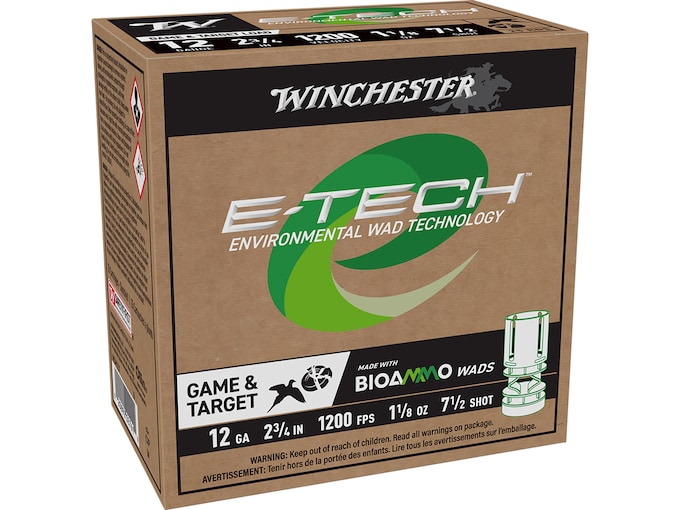 Winchester Ammo WCM127 E-Tech 12Gauge 2.75″ 1 1/8oz 7.5Shot 25 Per Box/10 Case