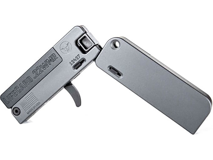 Trailblazer Firearms LifeCard 22 WMR Single Shot Pistol 2.5″ Barrel 1 Round Black Slide Sniper Gray Grip Sniper Gray Frame