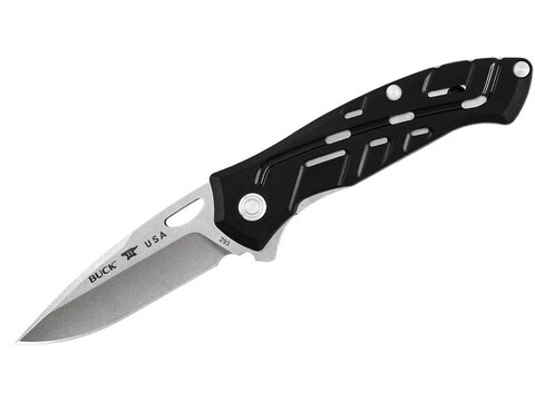 Buck 293 Inertia Folding Knife 3.125 Drop Point 420HC SS Blade Nylon