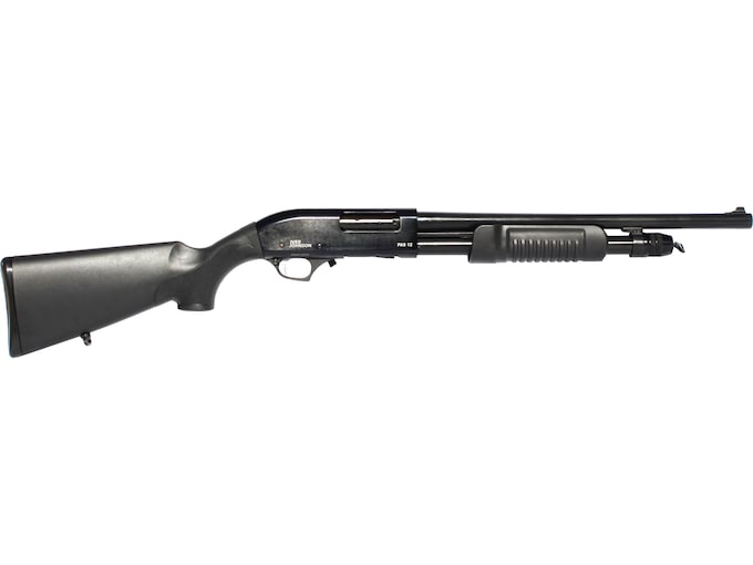 Iver Johnson 12GA Pump Action Shotgun, 3″ Chamber, 18″ Cylinder Barrel, Blued Synthetic 609722999755