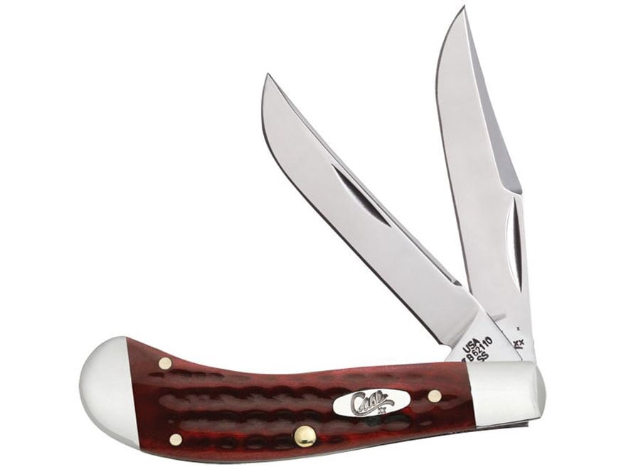 Case Saddlehorn Folding Pocket Knife 2Blade Clip Skinner SS Blades