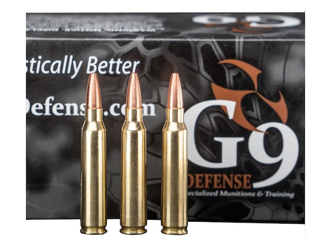 G9 Defense 5.56x45mm NATO Ammo 54 Grain Solid Hollow Point Lead Free Box of 20