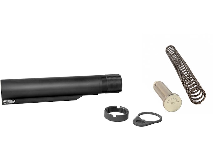 Geissele Premium Receiver Extension Buffer Tube Assembly with Super 42 H3 Buffer Mil-Spec Diameter AR-15 7075-T6 Aluminum Black