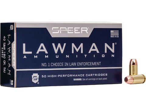 Speer Lawman Ammunition 40 S&W 180 Grain Total Metal Jacket Case of 1000 (20 Boxes of 5...