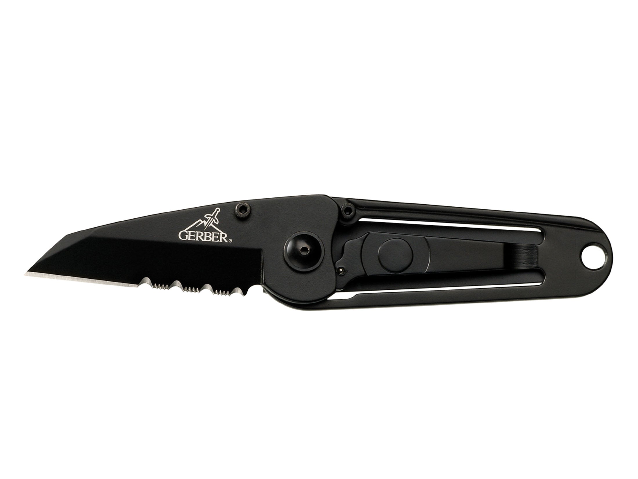 Gerber Ridge Folding Knife 2 Serrated Tanto High Carbon Black SS Blade