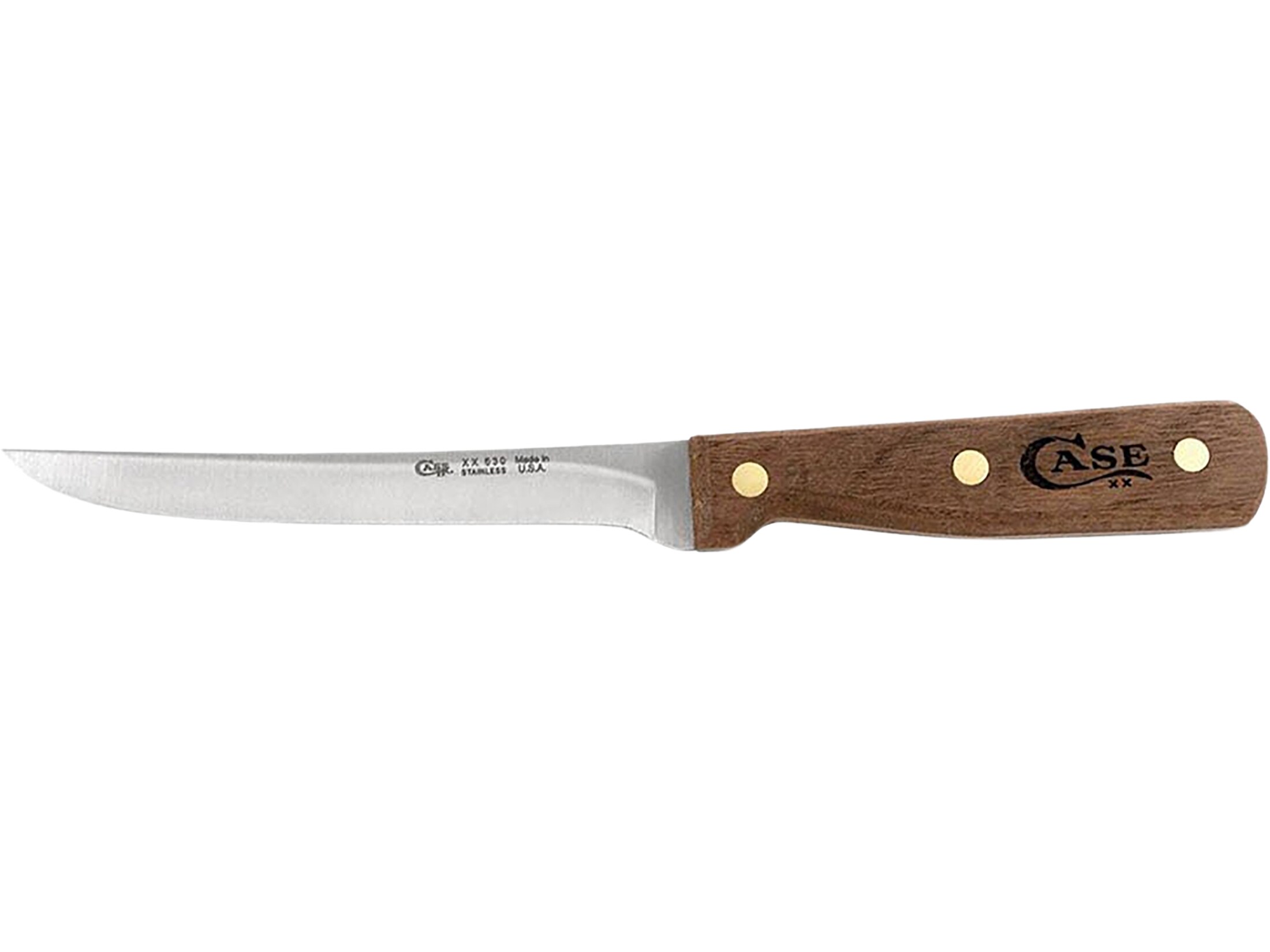 Case Kitchen Boning Knife 6 Drop Point SS Blade Wood Handle Brown