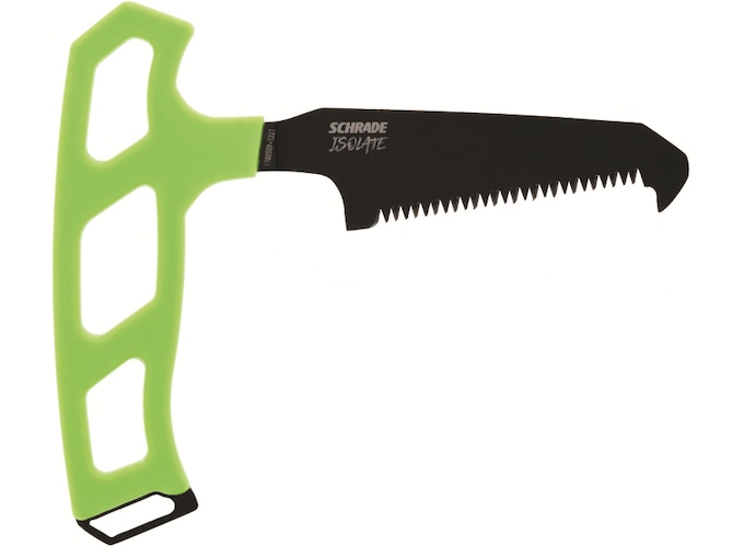 Schrade Isolate Compact Bone Saw 3″ SK5 Steel Blade Rubber Overmold Handle Green