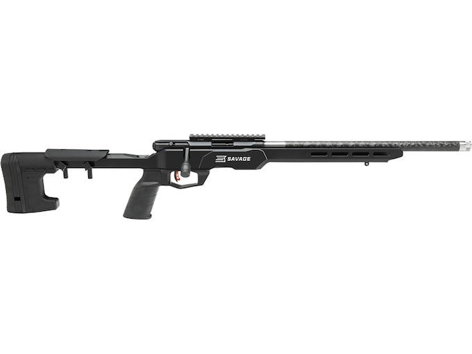 Savage Arms B22 Precision Lite Bolt Action Rifle 22 Long Rifle 18" Carbon Fiber Threaded Barrel Black Frame Black Adjustable Stock