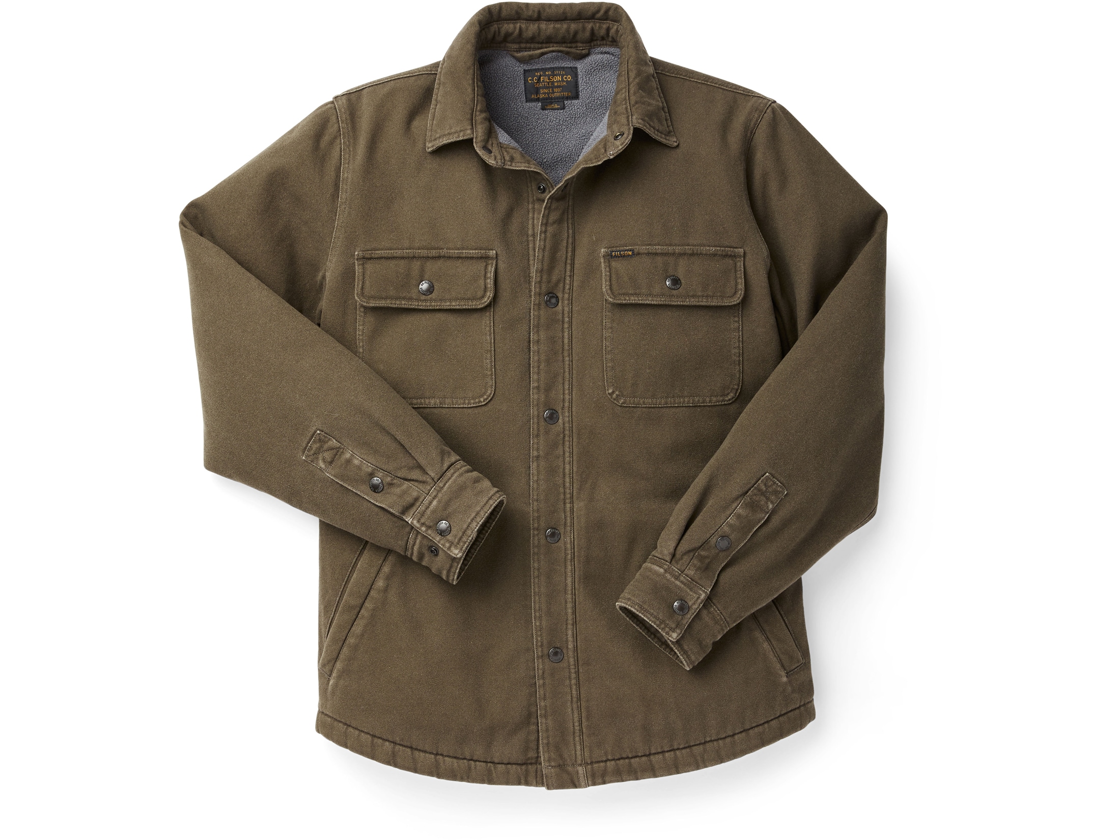 dakota fleece lined duck jac shirt