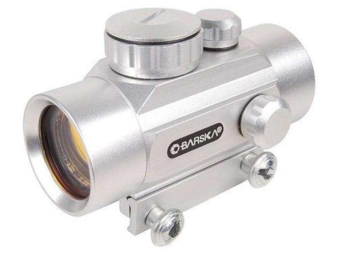 Barska Red Dot Sight 30mm Tube 1x 5 MOA Dot with Integral Weaver-Style Mount Silver