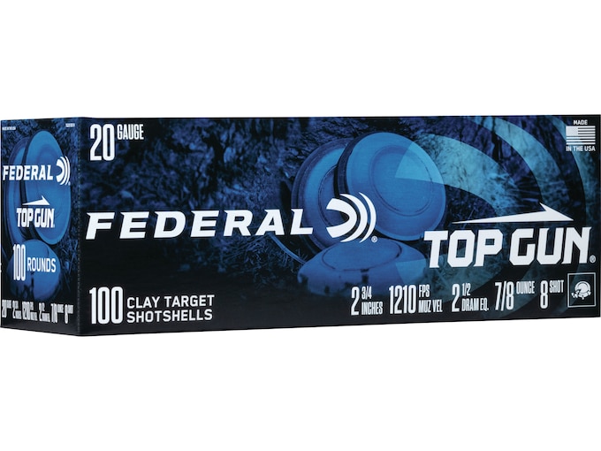 Federal Top Gun 20 Gauge Ammo 2-3/4″ #8 Lead Shot 7/8 oz Box of 100