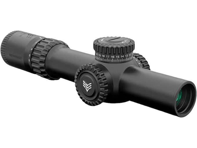 Swampfox Optics Warhorse Rifle Scope 30mm Tube 1-6x 24mm Illuminated Green Dragoon Mil Reticle Matte Black