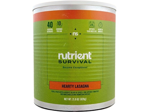 Nutrient Survival Hearty Lasagna Freeze Dried Food 10 Serving #10 Can