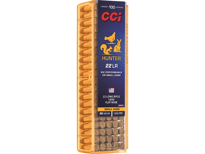 CCI Hunter 22LR Ammo 40 Grain Flat Nose Box of 100