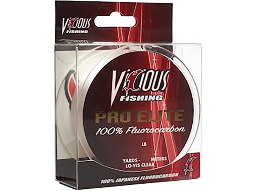 Vicious Pro Elite 100% Fluorocarbon Fishing Line 17lb 200yd Clear