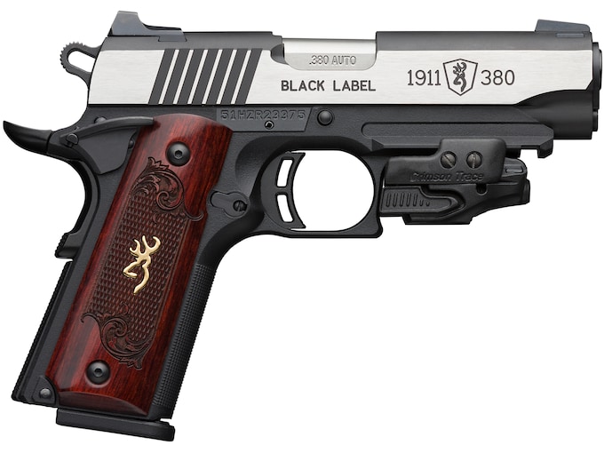 BROWNING 1911-380 BLACK LABEL – MEDALLION W/ LASER 4.25″ WOOD | USA Gun Store