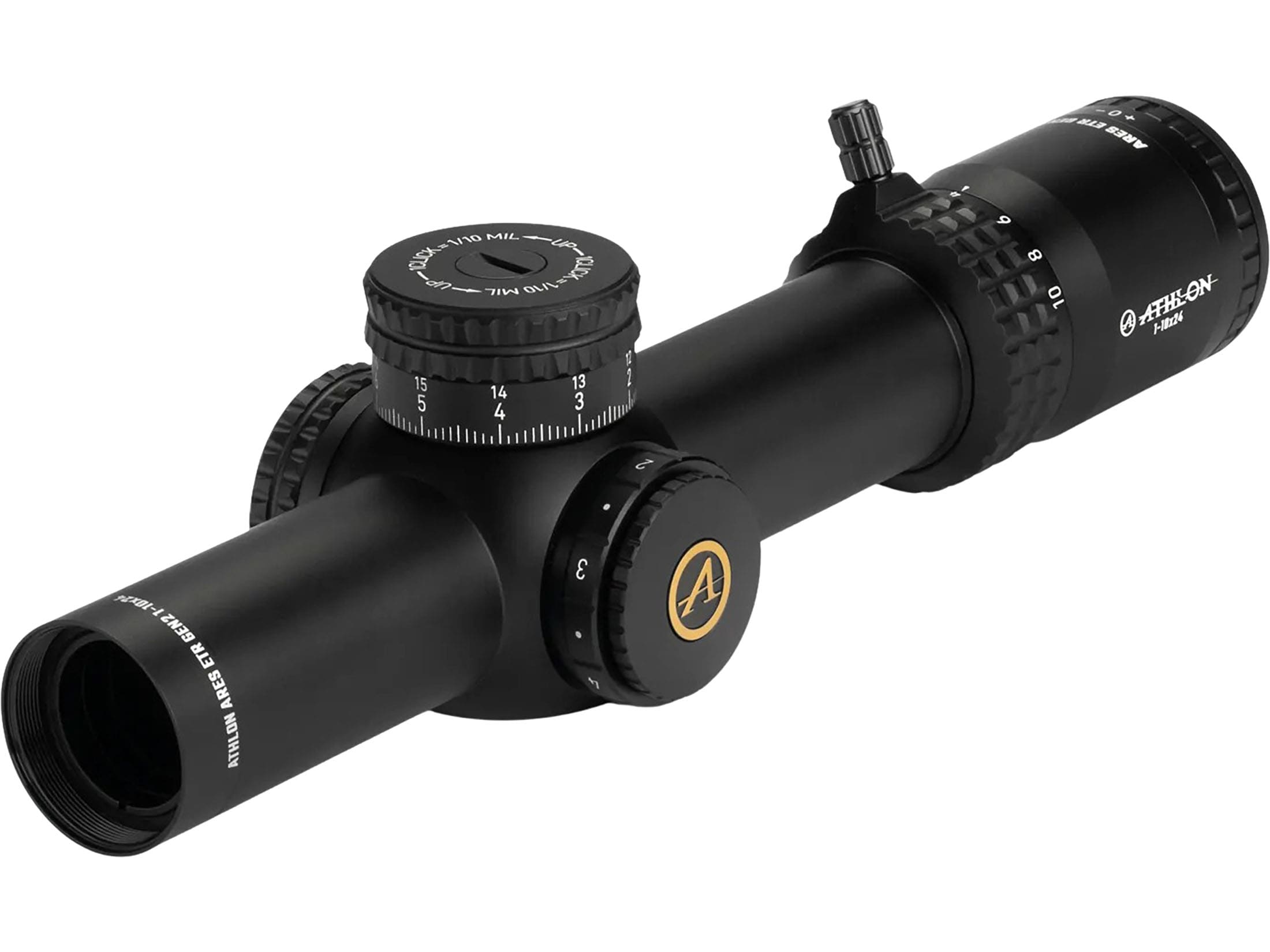 Athlon Optics Ares ETR Gen 2 UHD Rifle Scope 34mm Tube 1-10x 24mm Illuminated ATMR3 MIL Reticle Black