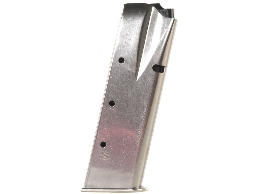 Mec-Gar Magazine for Browning Hi-Power, Springfield SA-35 9mm 15-Round Steel Nickel Plated