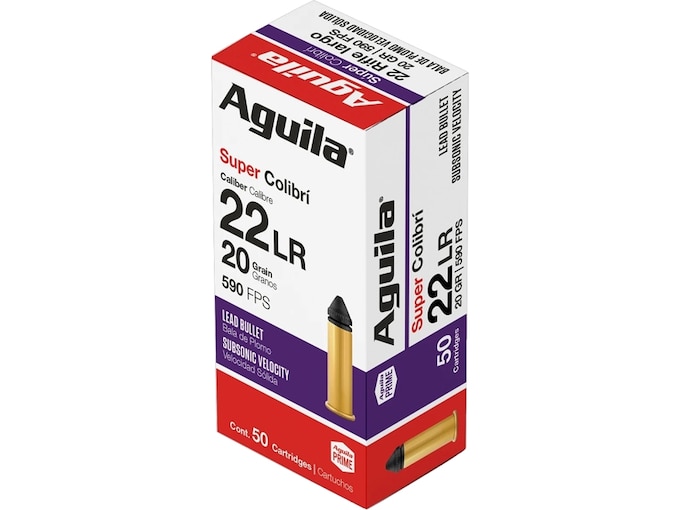 Aguila Super Colibri 22LR Ammo 20 Grain Round Nose Box of 50