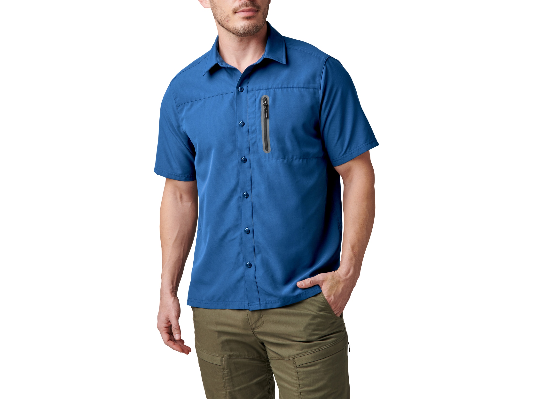 5.11 Men's Marksman Utility Short Sleeve Shirt Ensign Blue Large