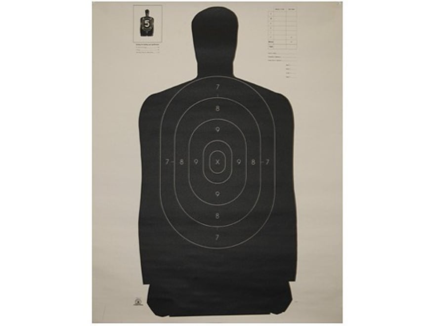Paper Shooting Targets Black Silhouette Gun Pistol Rifle B-27 Qty:35 23x35 